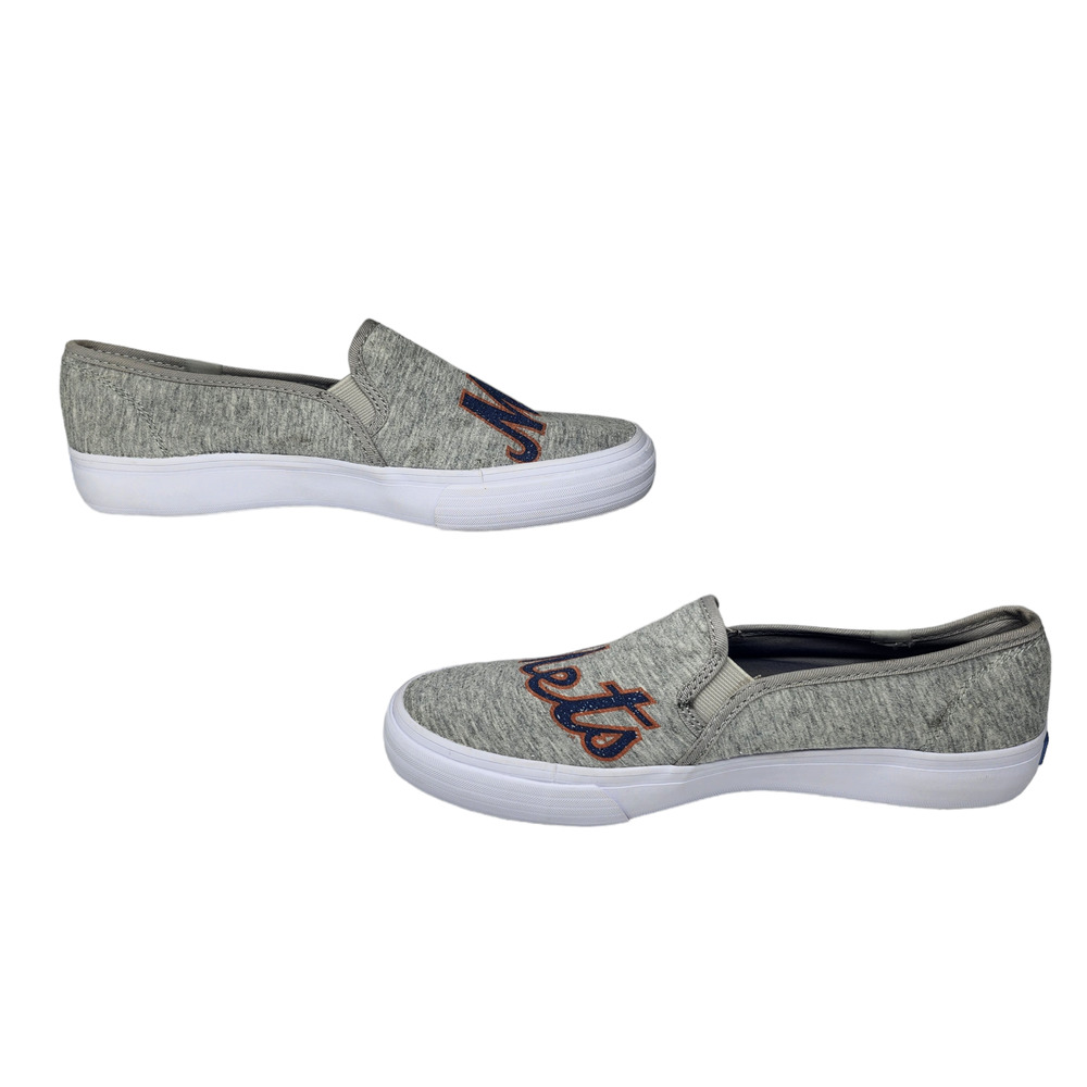 New York Mets Shoes Womens 9.5 Gray Blue Orange Keds Slip Ons MLB Baseball Comfy - Picture 3 of 12